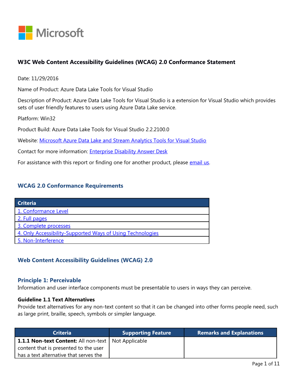 W3C Web Content Accessibility Guidelines (WCAG) 2.0 Conformance Statement s7