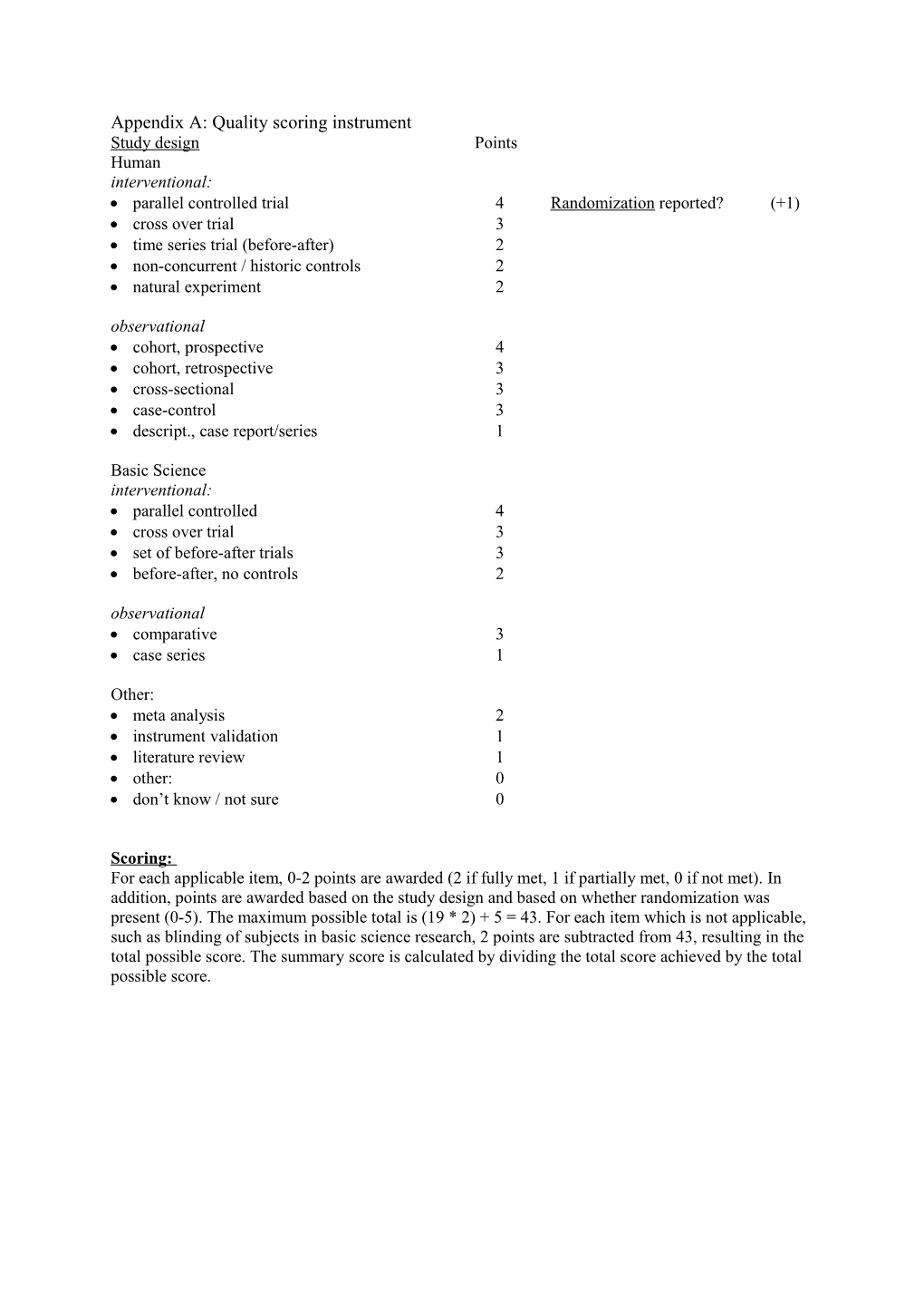 Appendix A: Quality Scoring Instrument