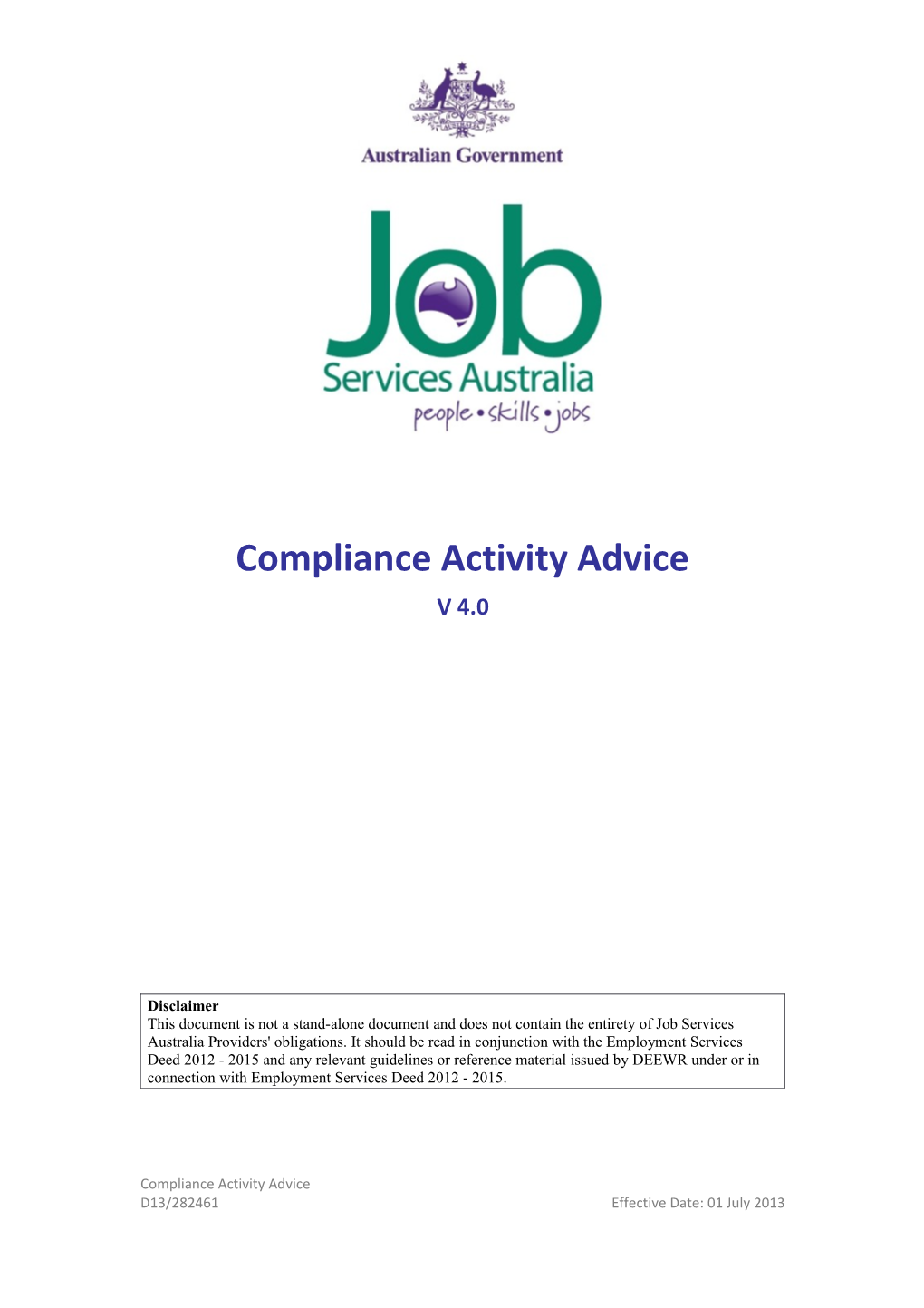 Compliance Activity Advice