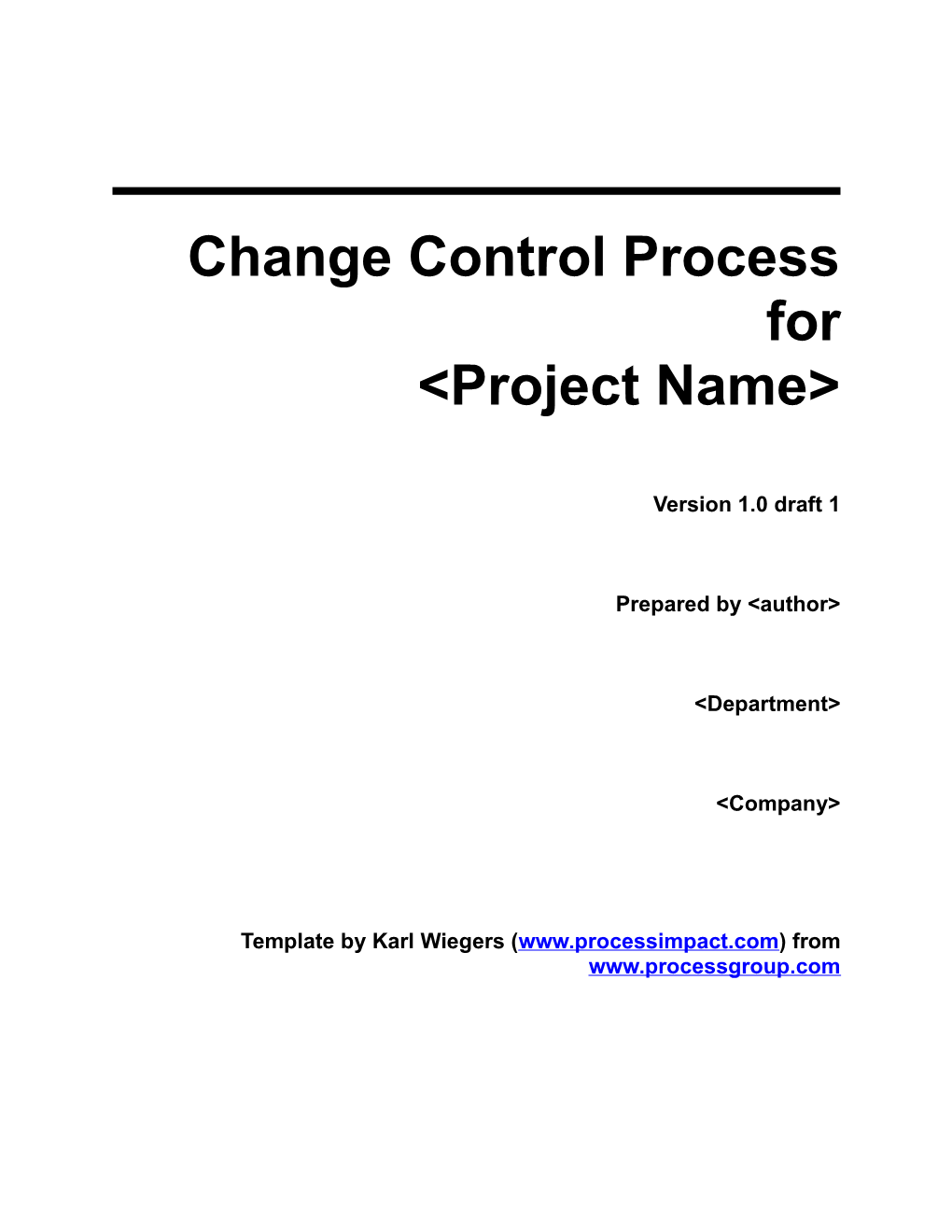 Change Control Process