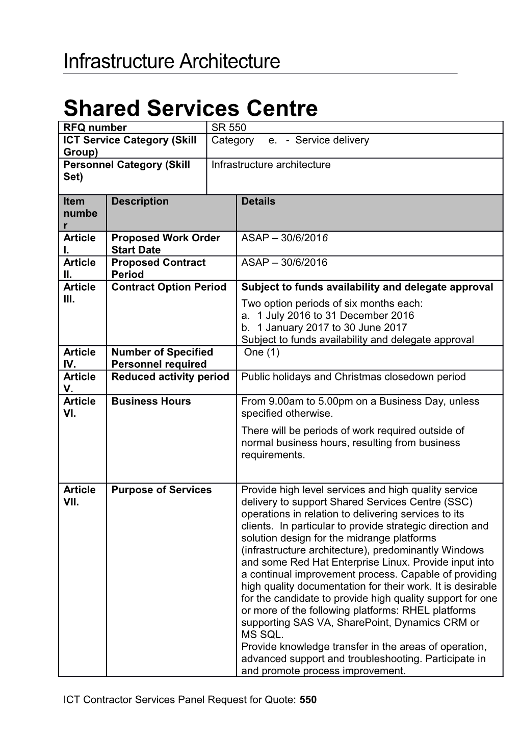 RFQ Template - Dept Education and Training/ Dept Employment and Shared Services Centre - FINAL