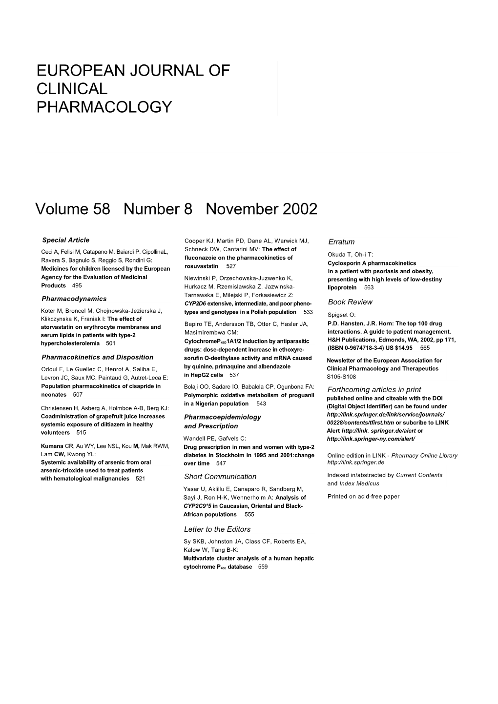 European Journal of Clinical Pharmacology s1