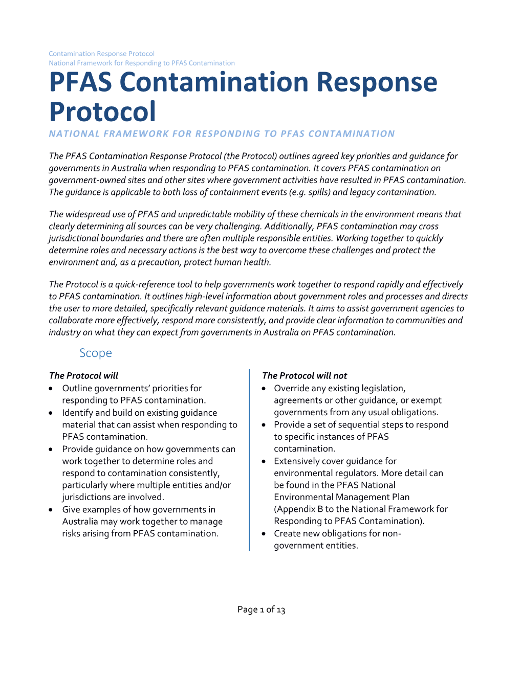 PFAS Contamination Response Protocol