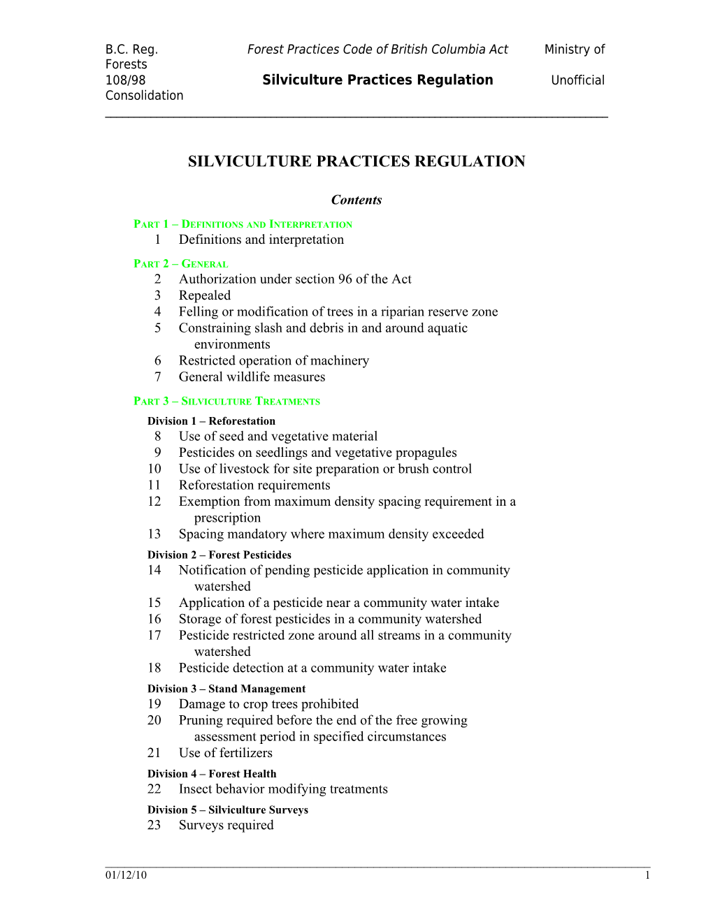 Template for Legislation and Regulations Formats