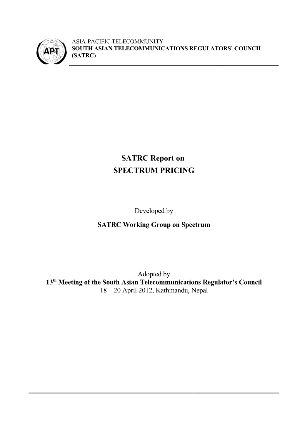 SATRC Working Group on Spectrum