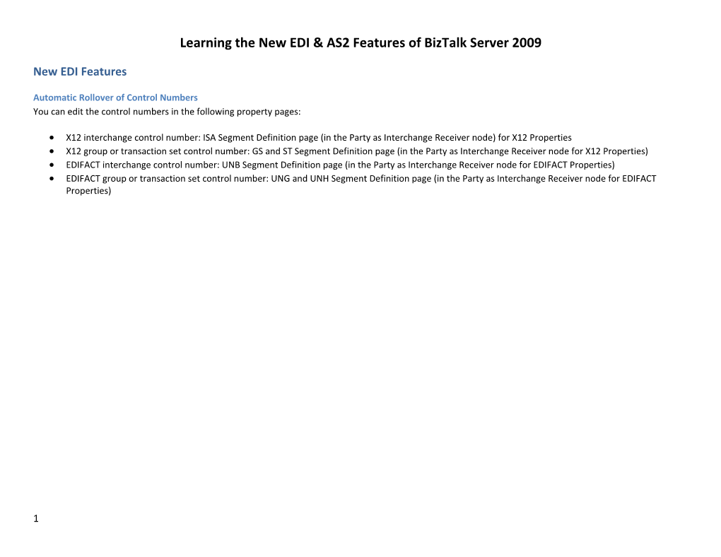 Learning the New EDI & AS2 Features of Biztalk Server 2009