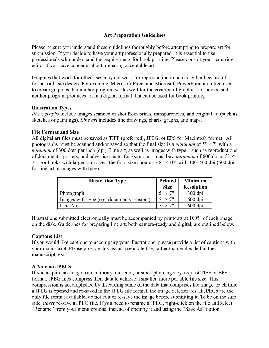 Art Preparation Guidelines