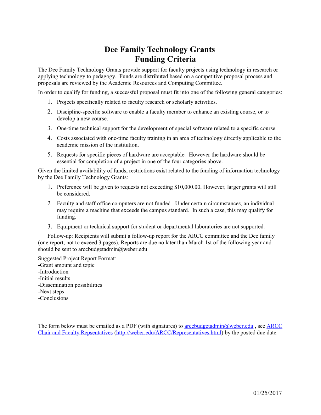 Dee Family Technology Grants