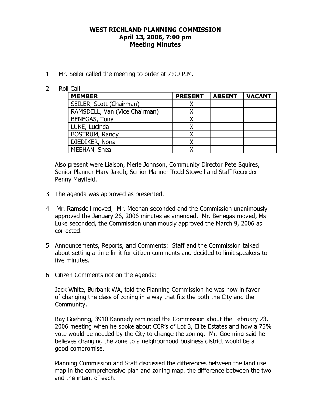 West Richland Planning Commission s1