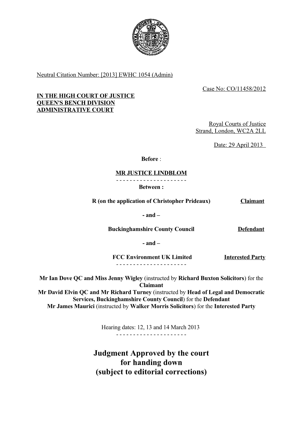 High Court Judgment Template s16