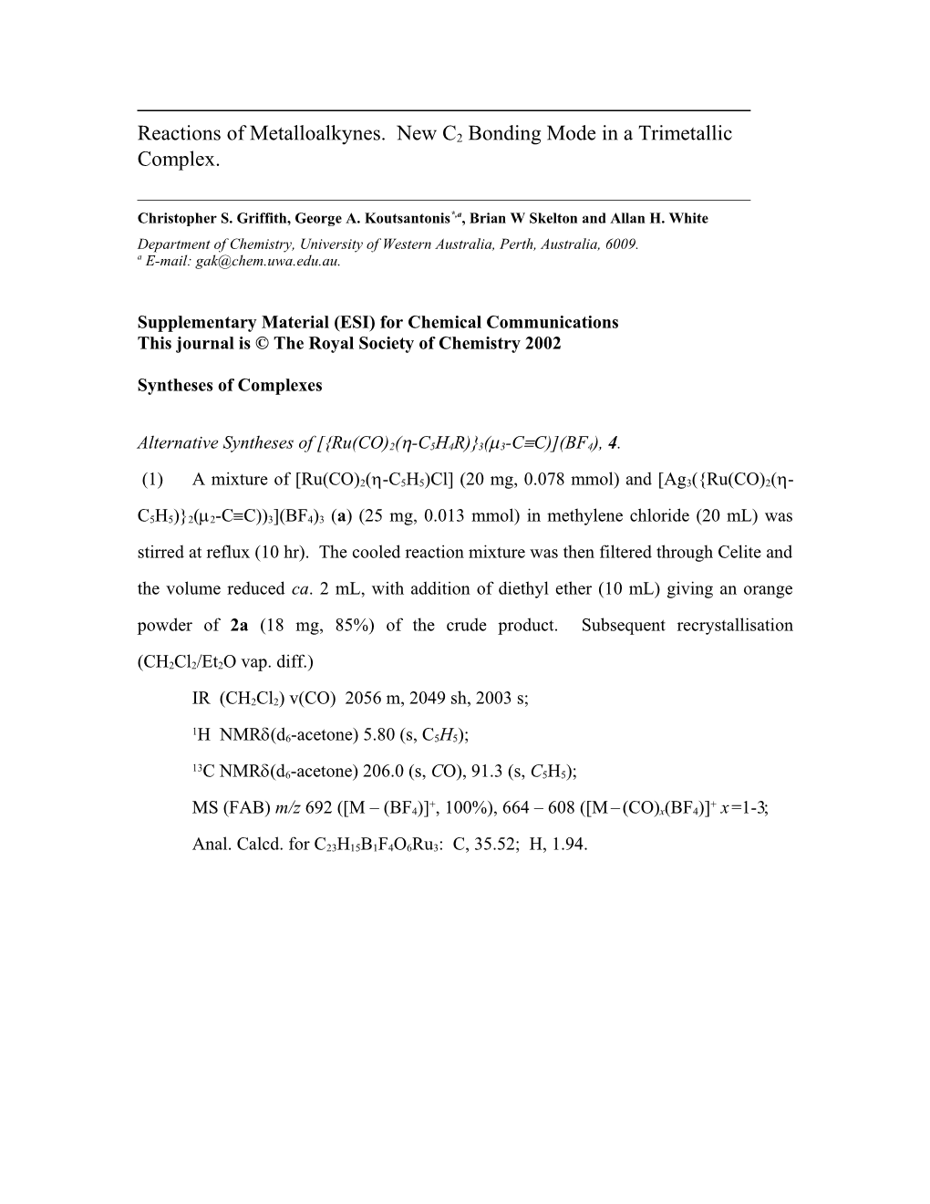 Reactions of Metalloalkynes