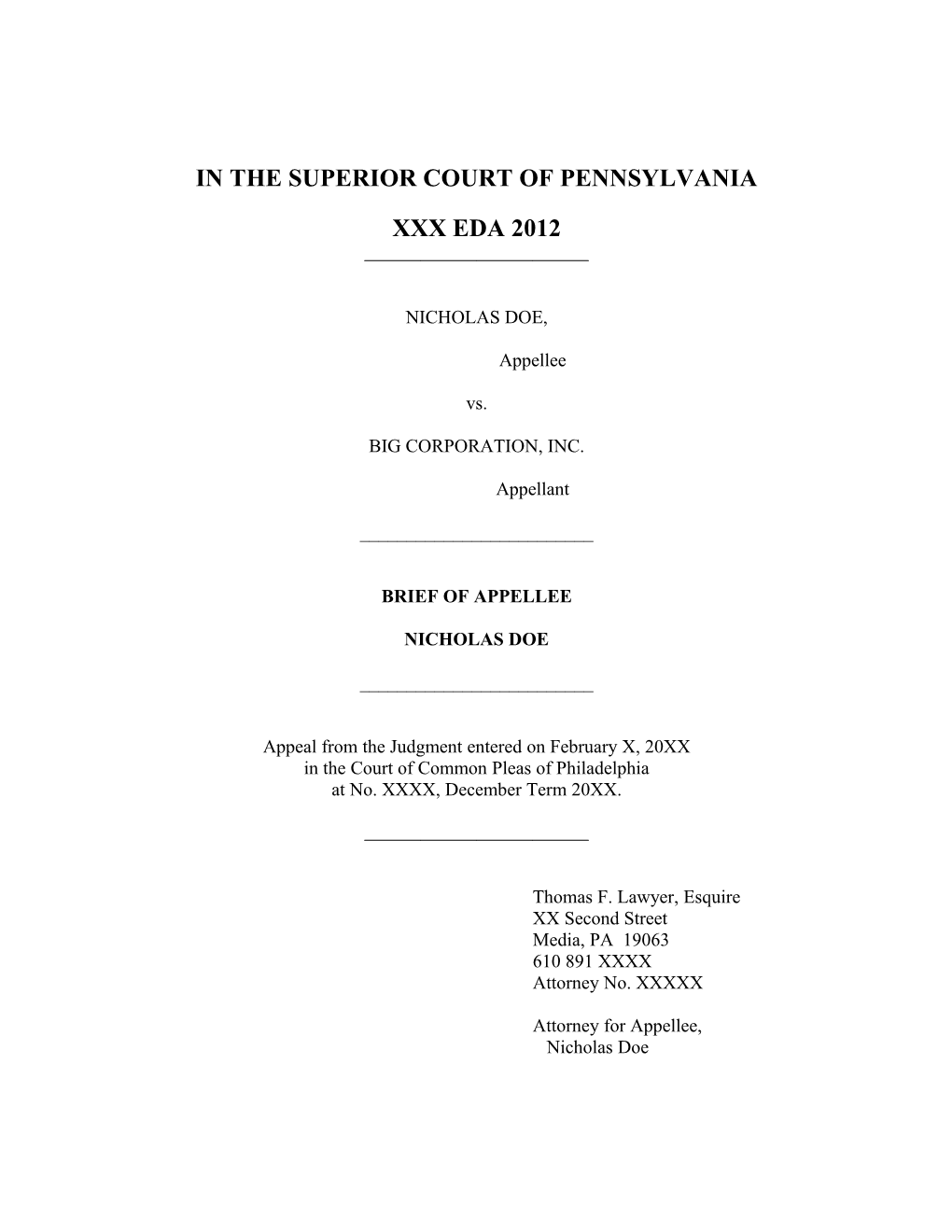 In the Superior Court of Pennsylvania