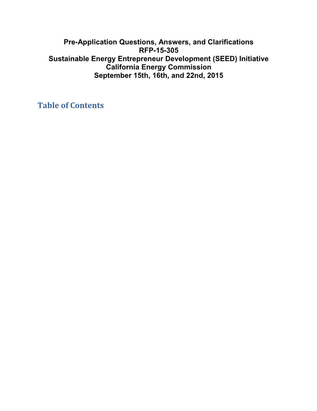 Sustainable Energy Entrepreneur Development (SEED) Initiative