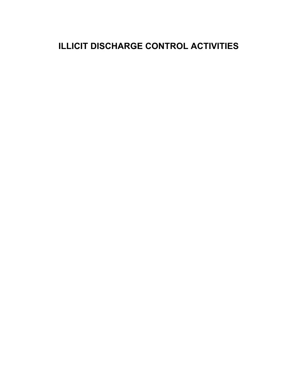 Illicit Discharge Control Activities s1