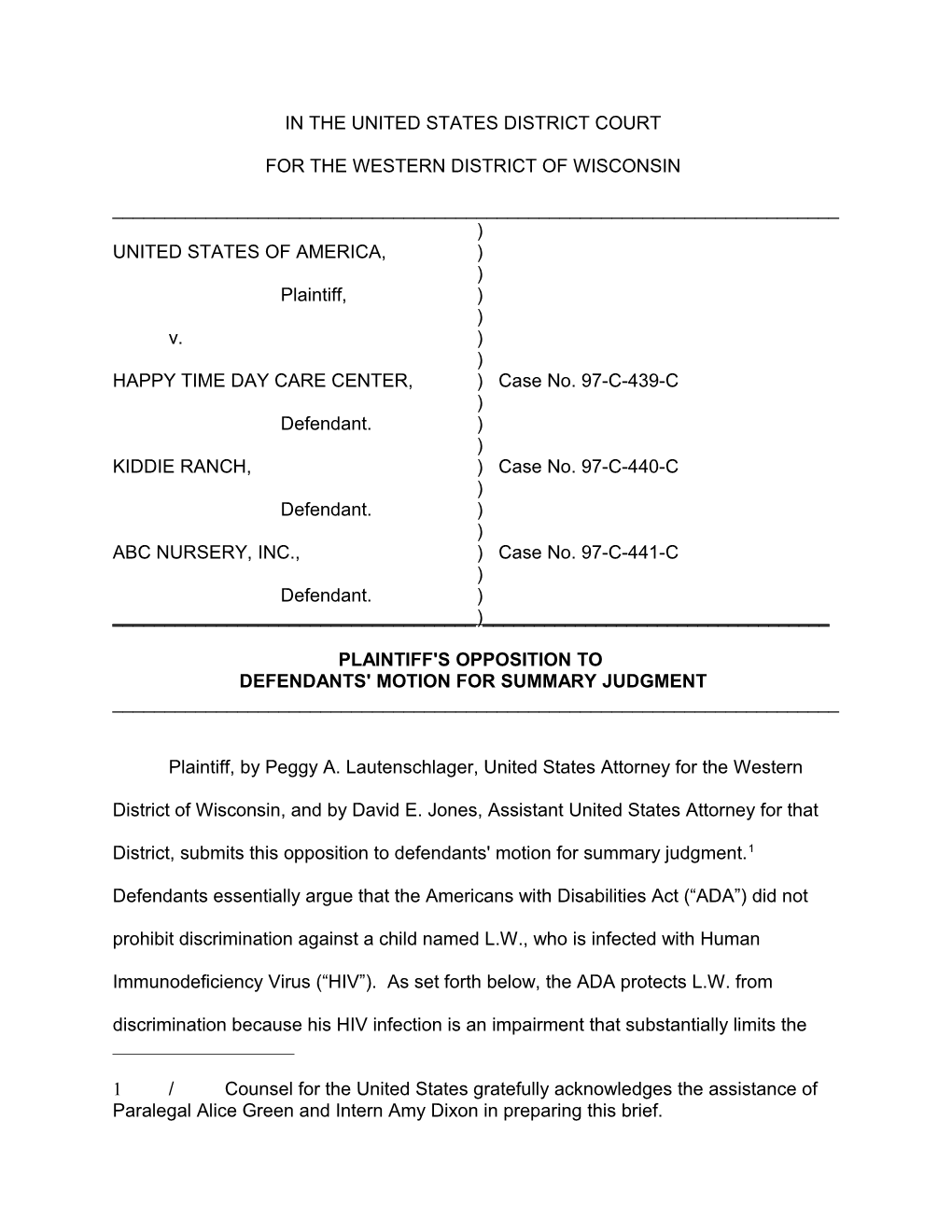 United States V. Happy Time Day Care Center, Et Al