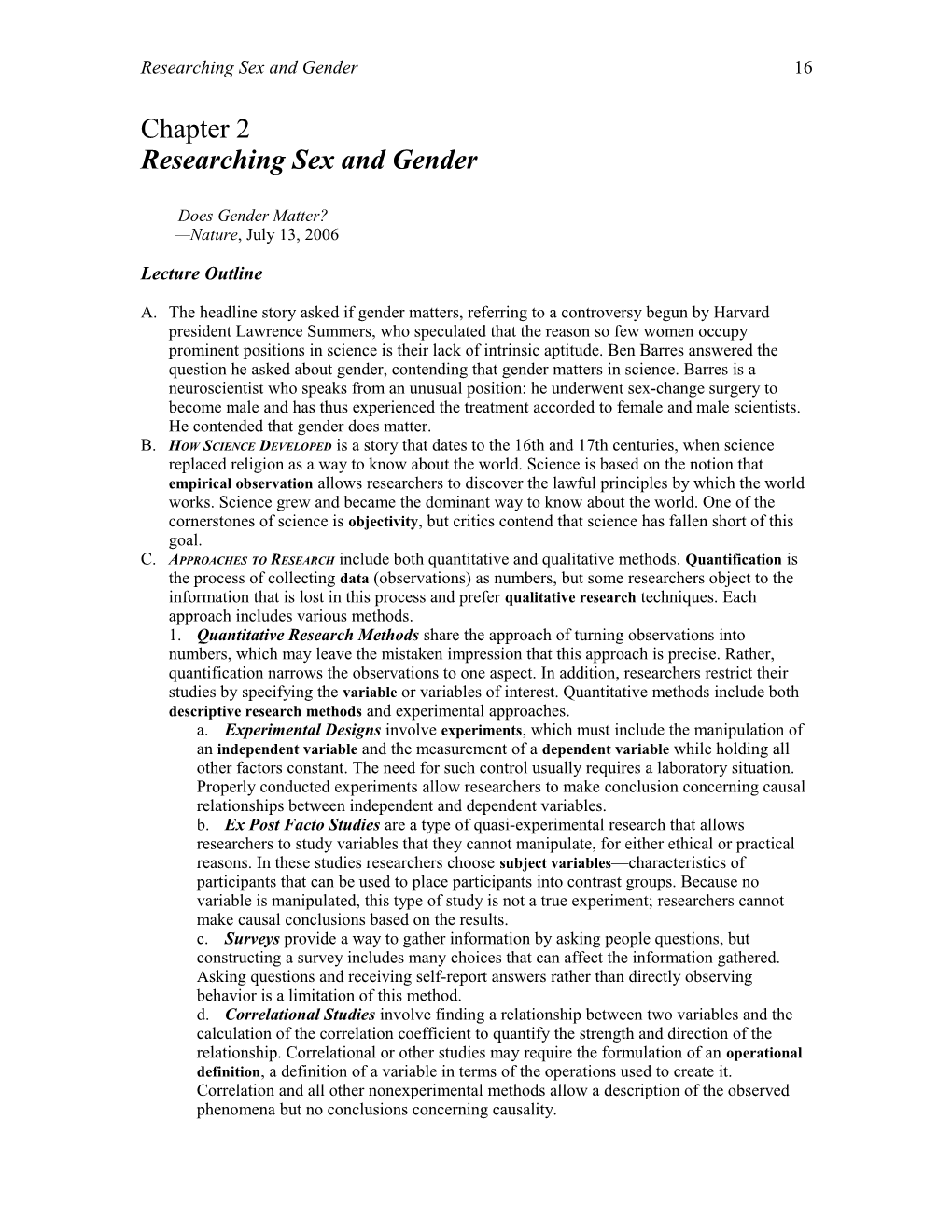 Researching Sex and Gender