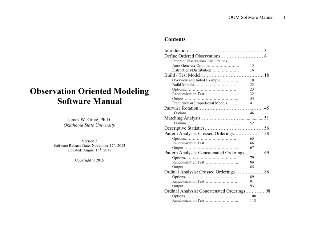 Pattern Analysis: Concatenated Observations