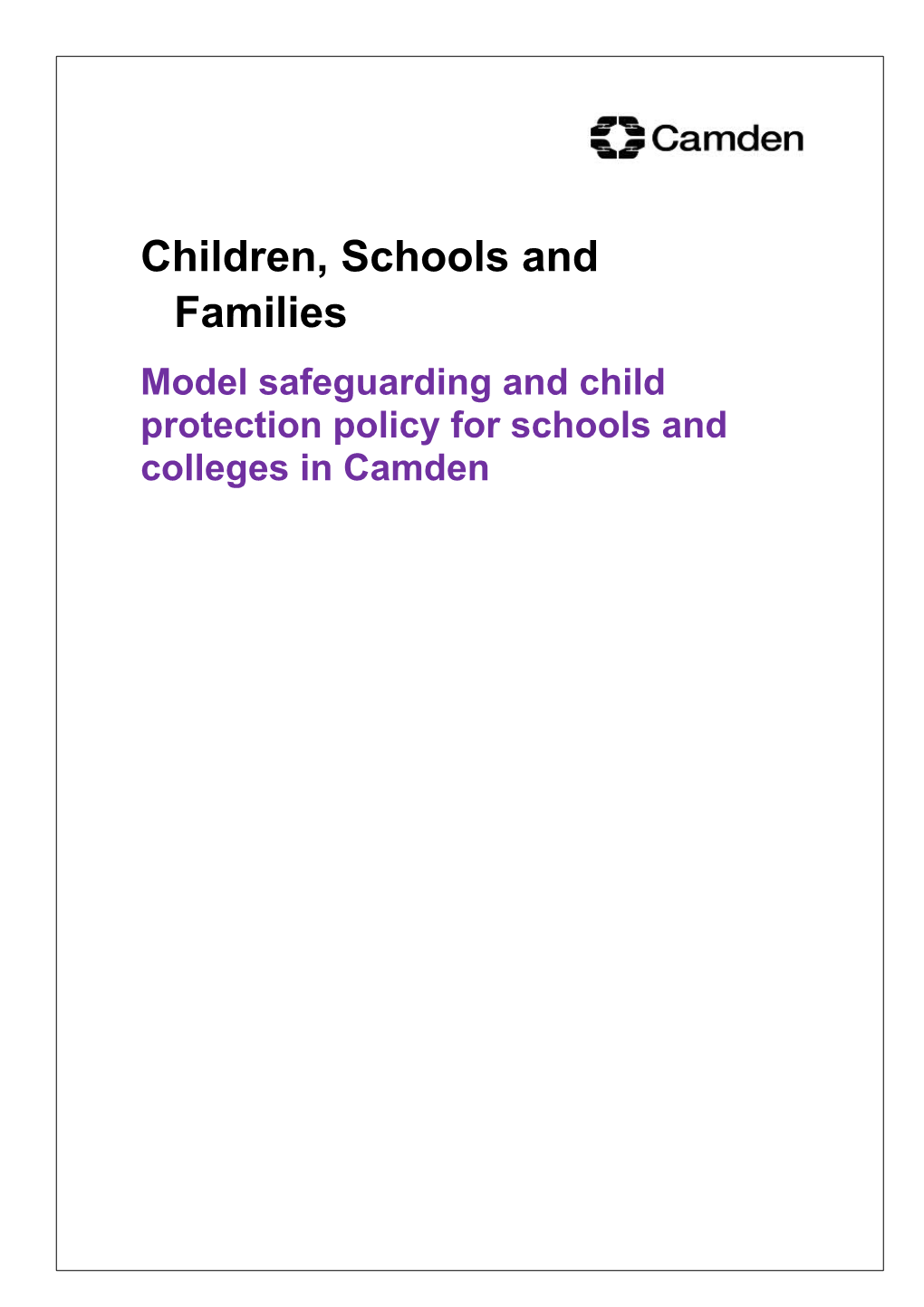Notes on Guidance for Schools Re: Cp and Safeguarding Policy