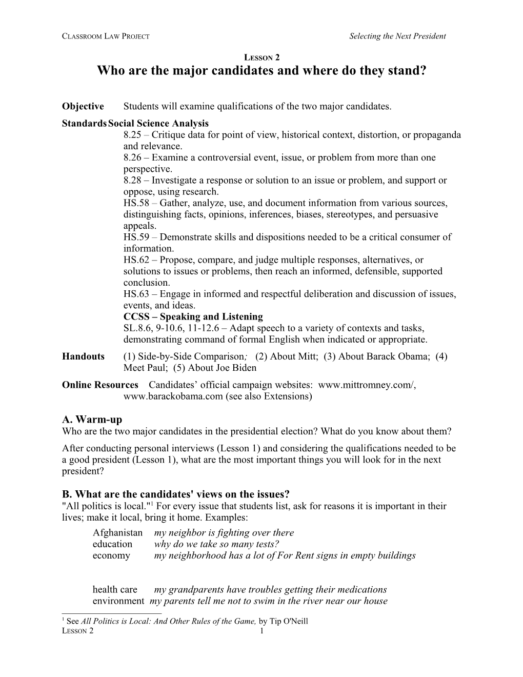 Lesson 2: Rules for Making Laws