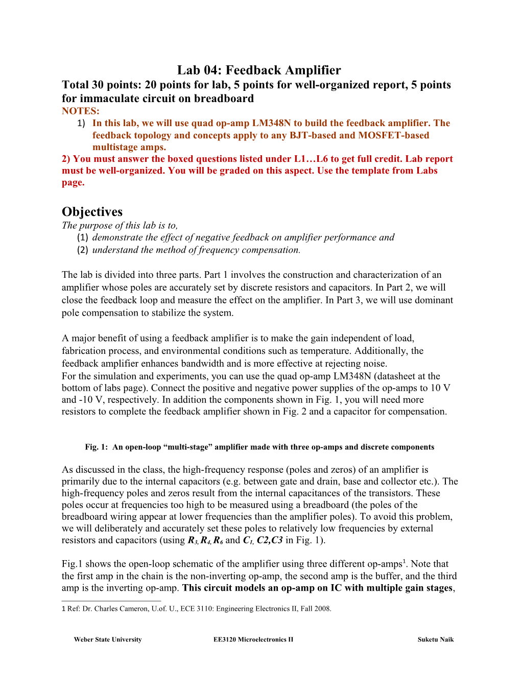 Lab 04: Feedback Amplifier