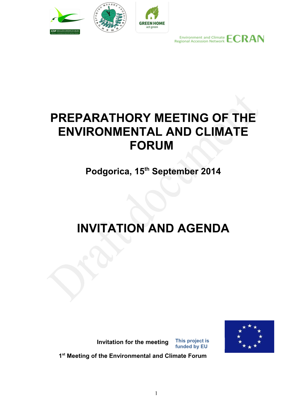 Preparathory Meeting of the Environmental and Climate Forum