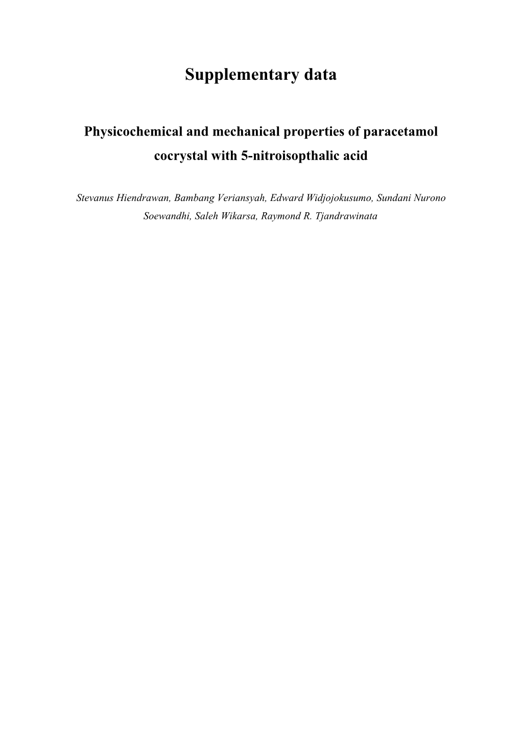 Physicochemical and Mechanical Properties of Paracetamol Cocrystal with 5-Nitroisopthalic Acid