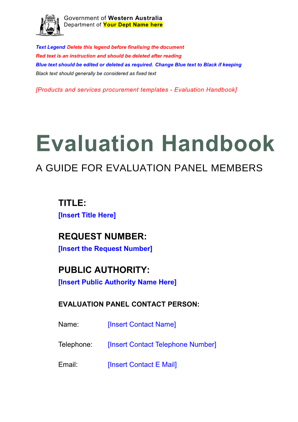 Evaluation Handbook Template