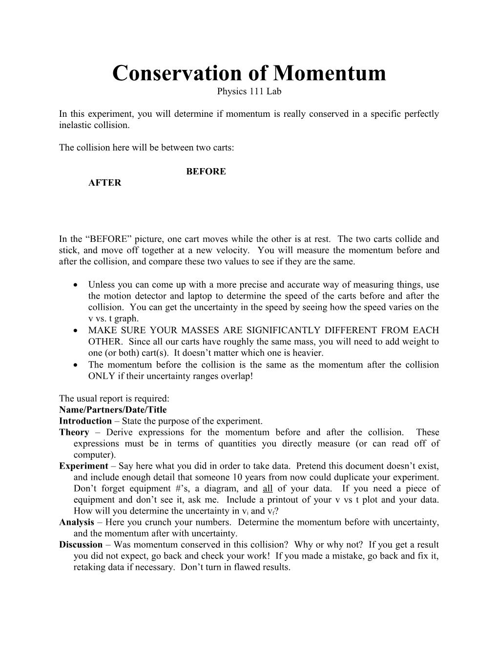 Conservation of Momentum