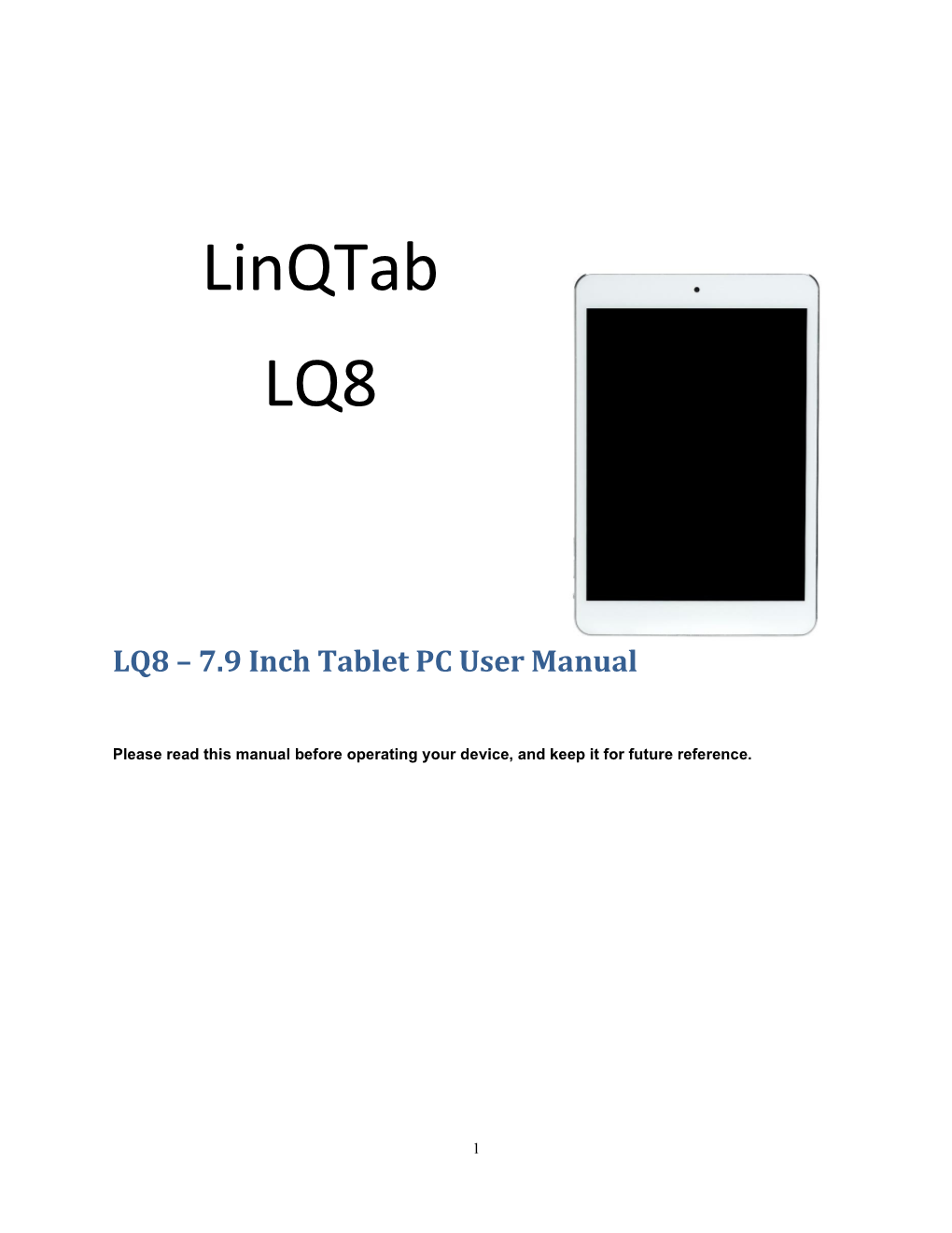 LQ8 7.9 Inch Tablet PC User Manual