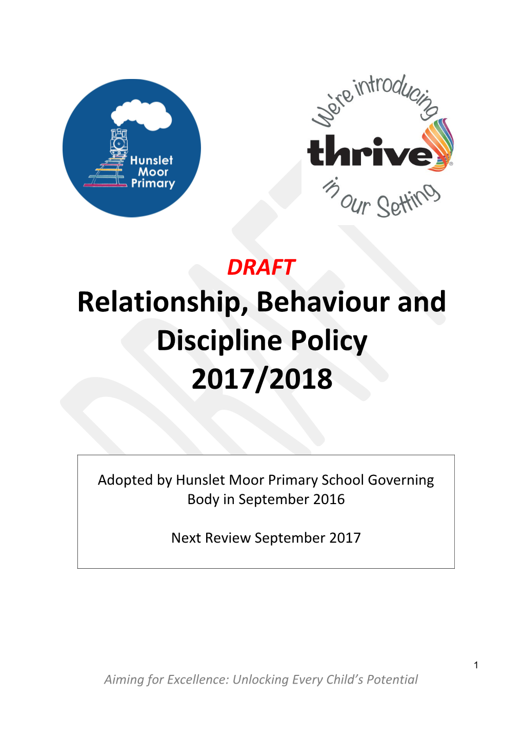 Relationship, Behaviour and Discipline Policy