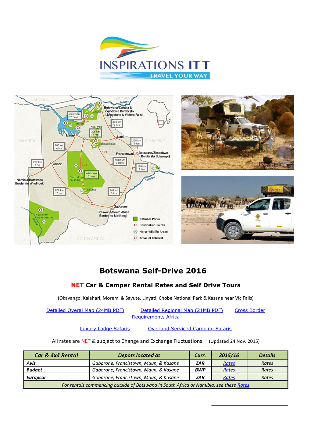NET Car & Camper Rental Rates and Self Drive Tours