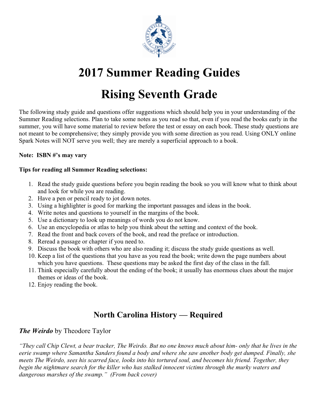 2007 Summer Reading Guides