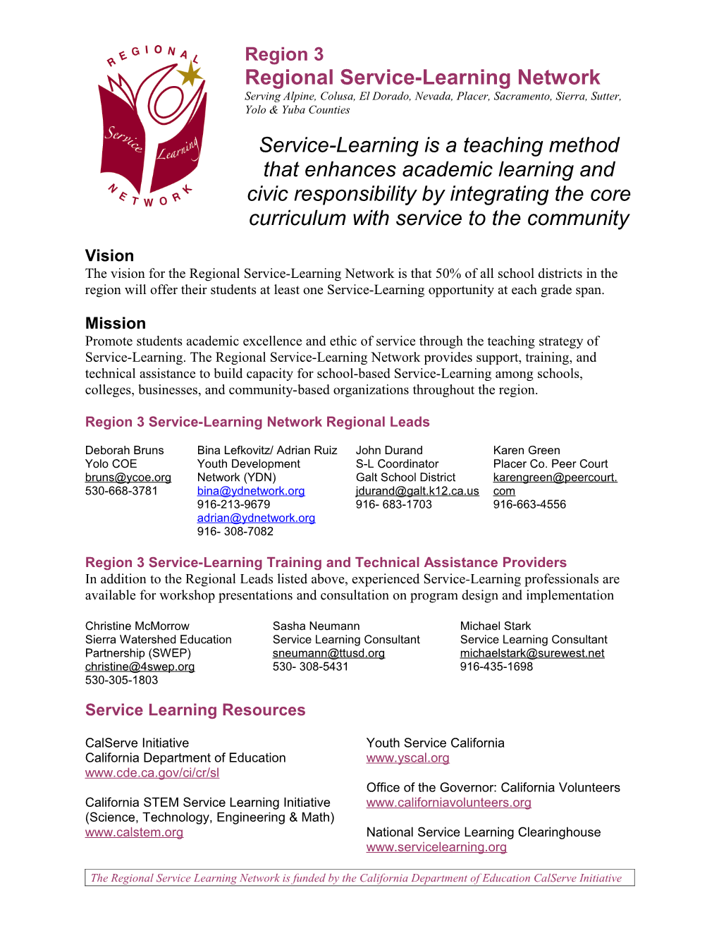 Regional Service-Learning Network