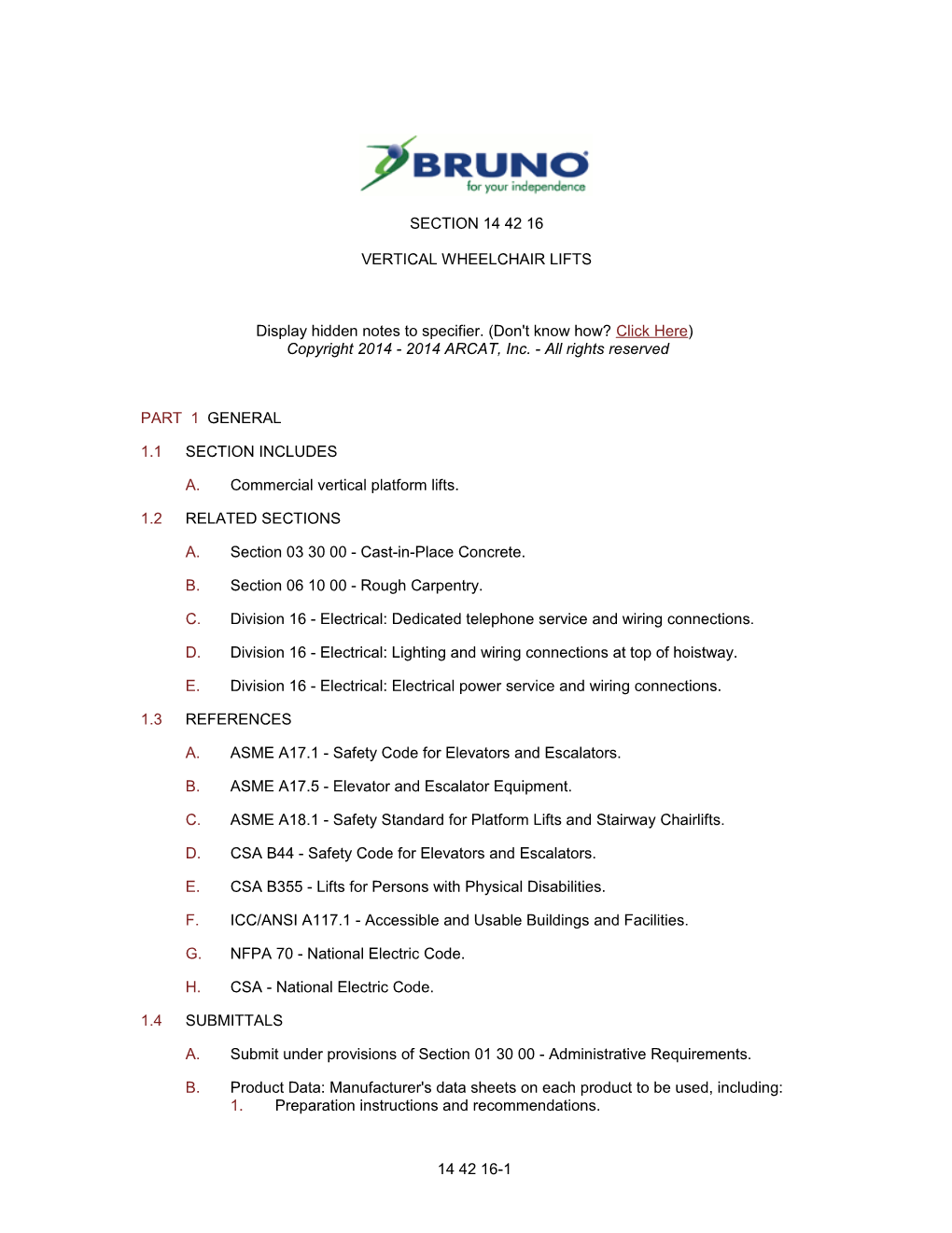 Commercial VPL 3-Part Spec