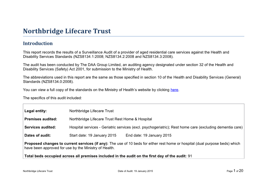 Northbridge Lifecare Trust
