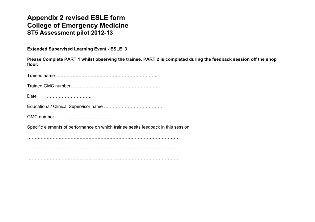 Assessment of EM Registars Non-Technical Skills Assessor Trainee Date