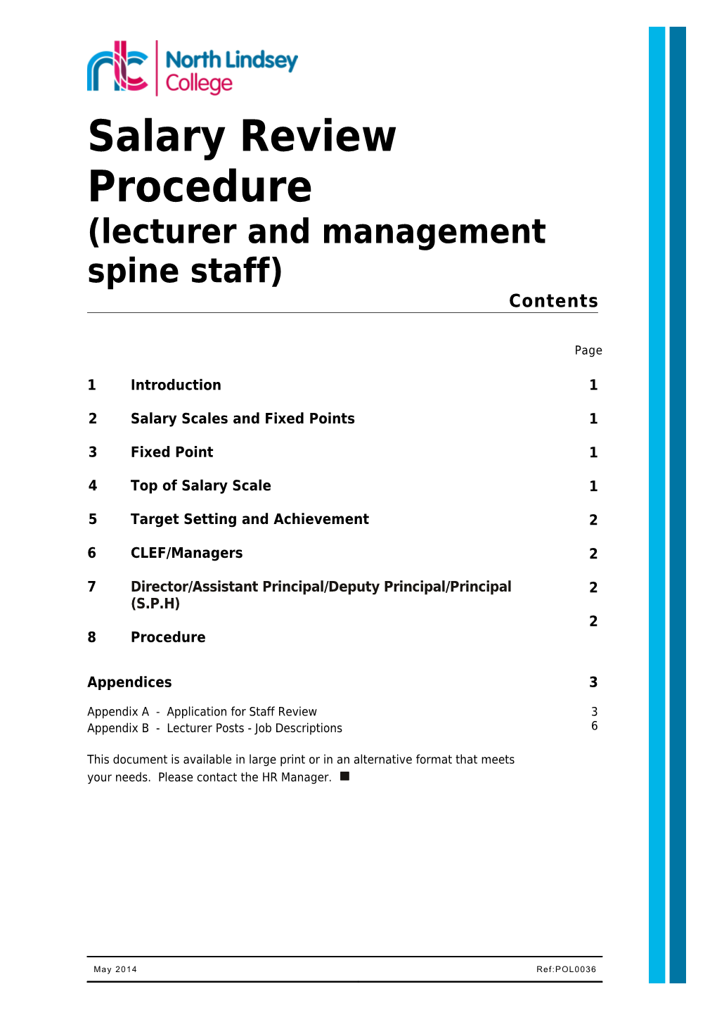 Lecturer and Management Spine Staff