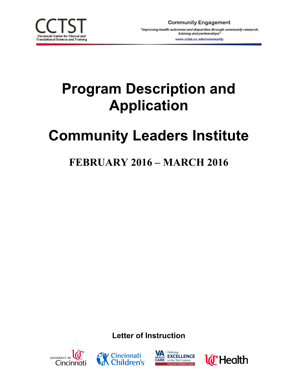 Program and Instructions