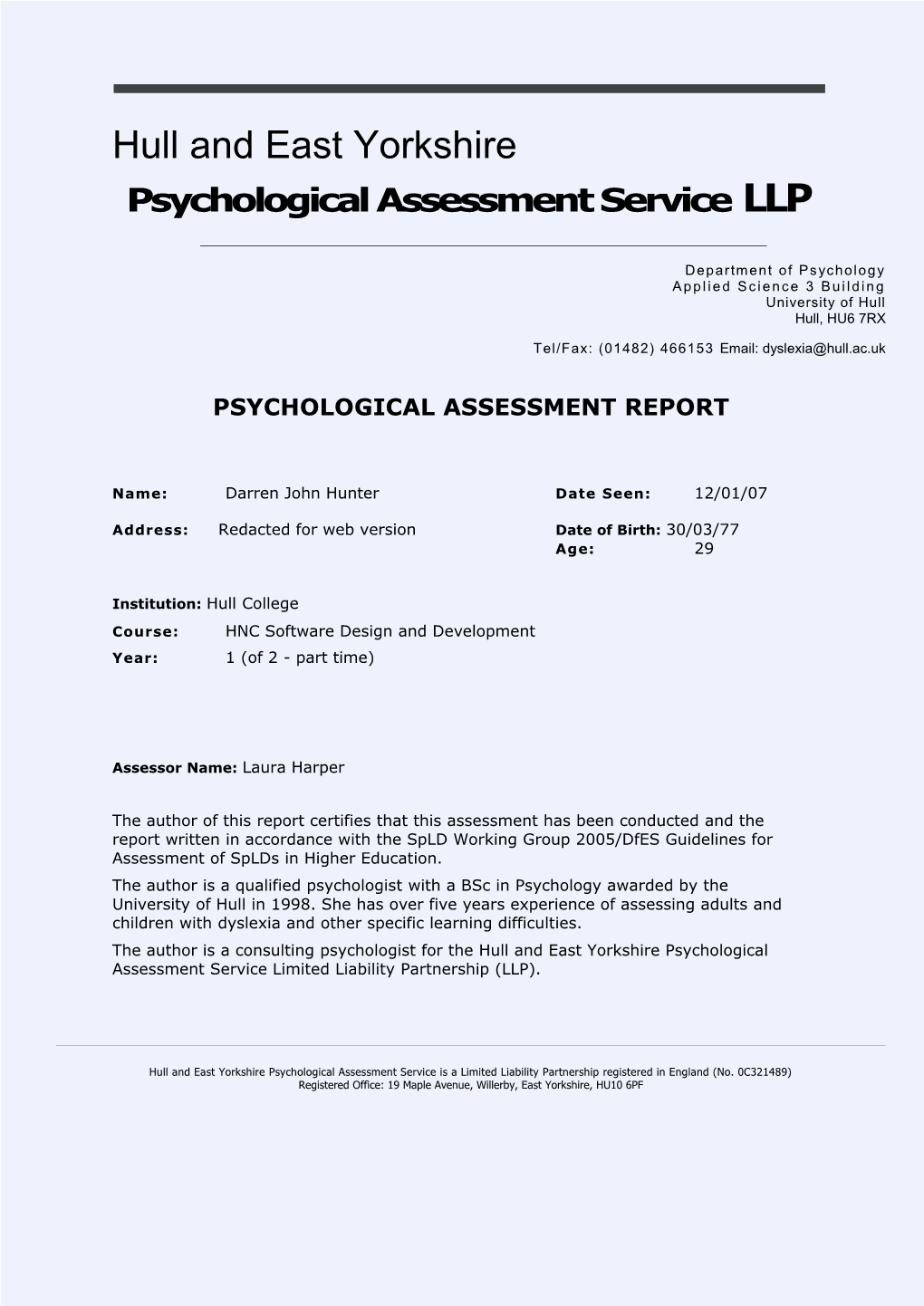 Psychological Assessment Service LLP