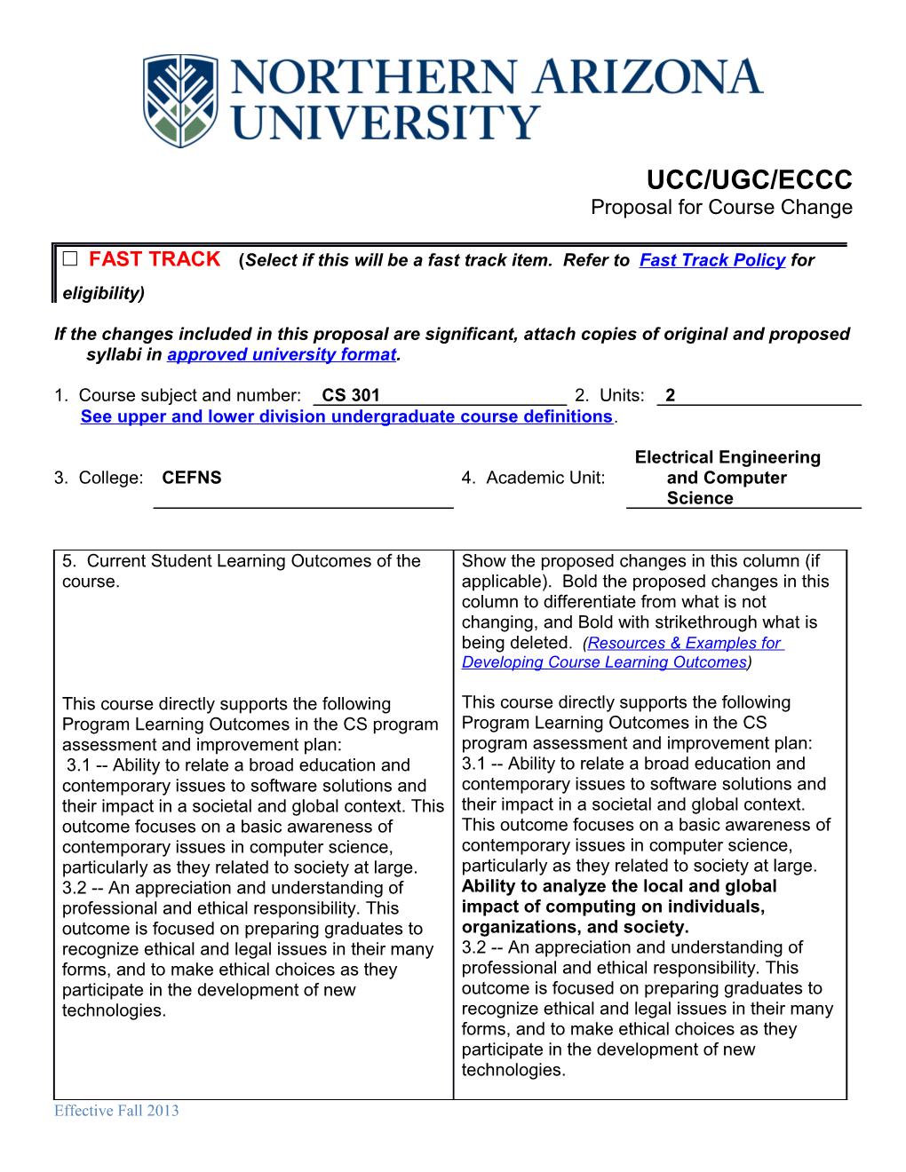 Proposal for Course Change s1