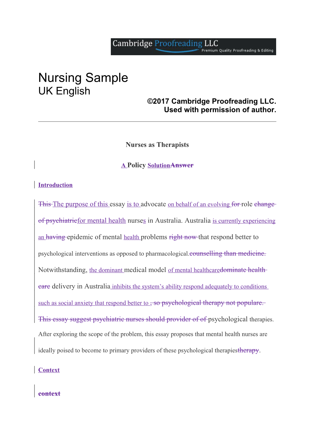 Nurses As Therapists