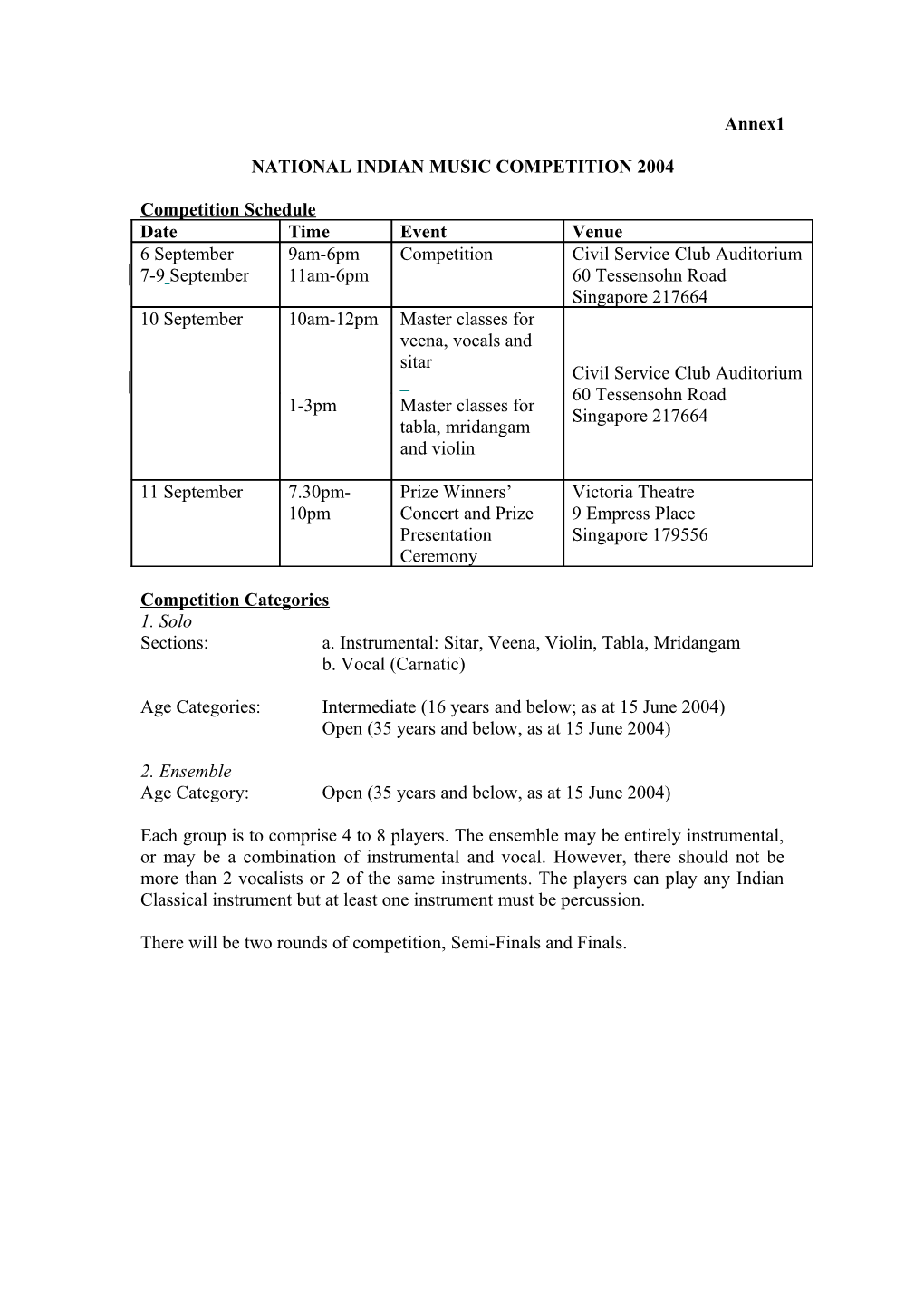 National Indian Music Competition 2004