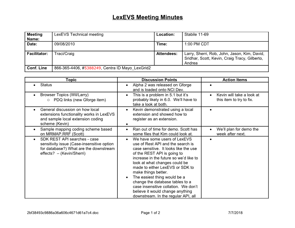 Lexevs Meeting Minutes s2