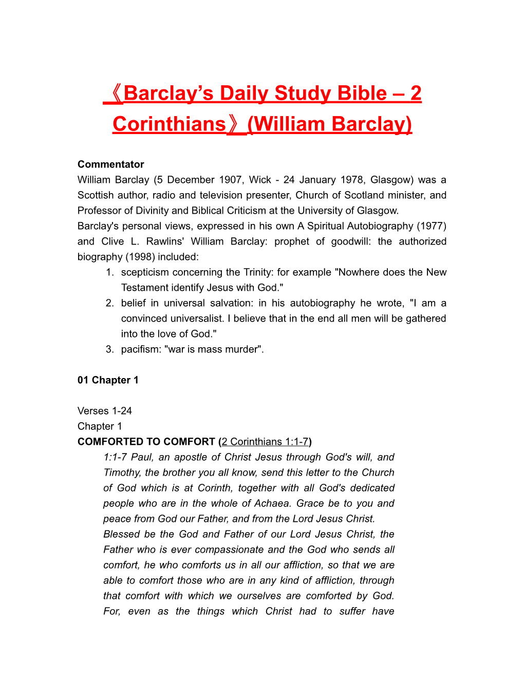 Barclay S Daily Study Bible 2 Corinthians (William Barclay)