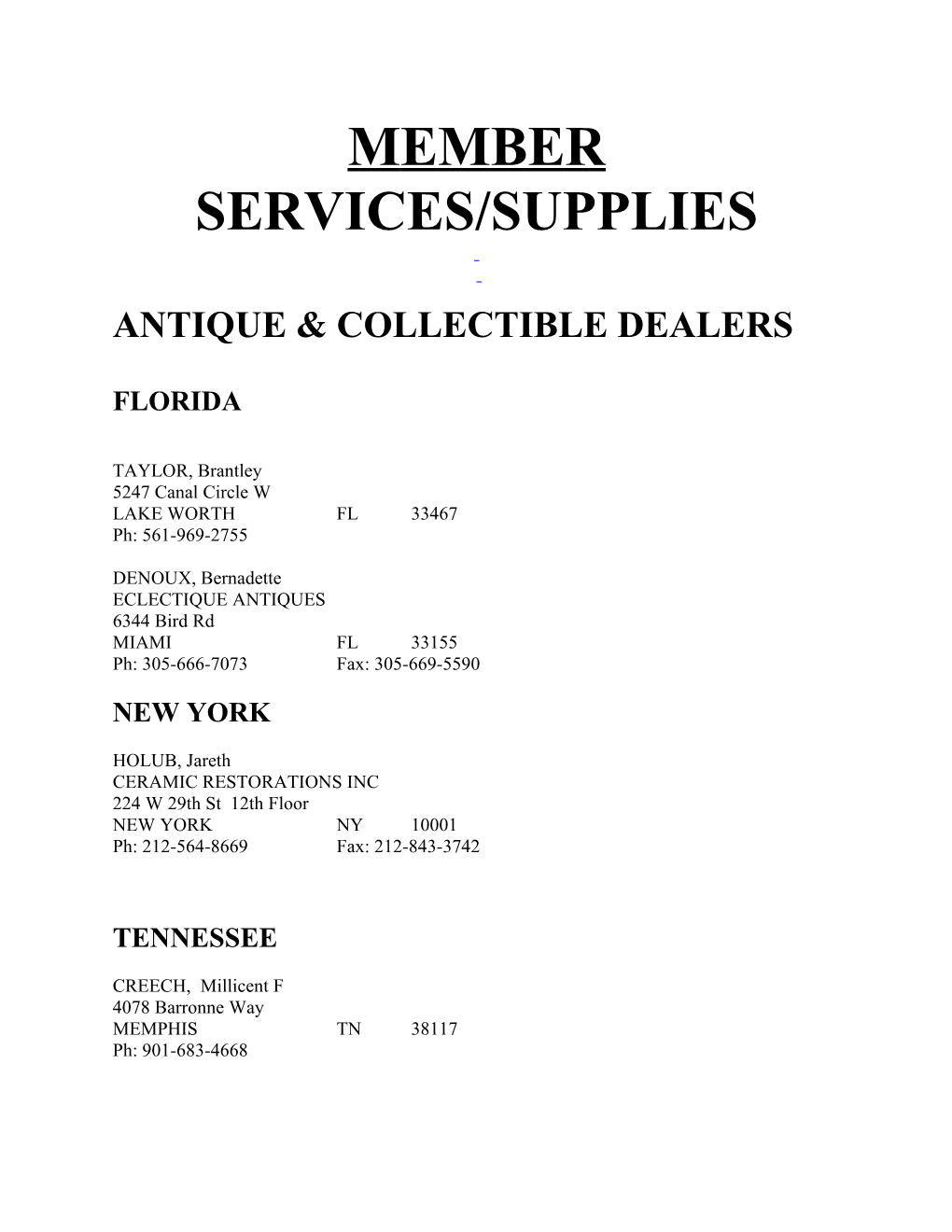 Services/Supplies