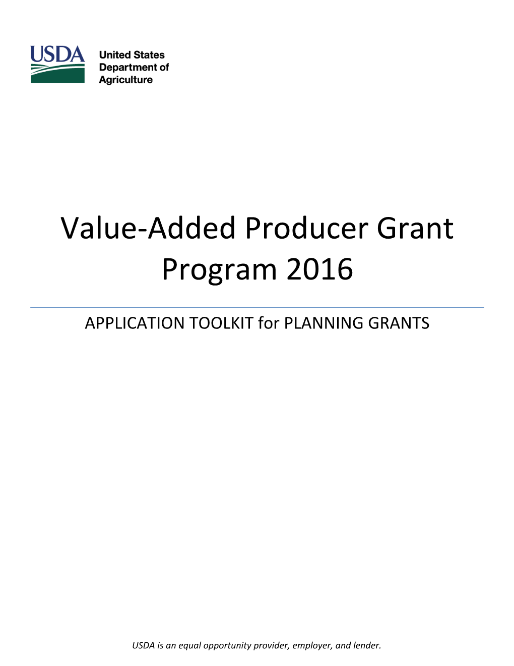 USDA Value-Added Producer Grant s1