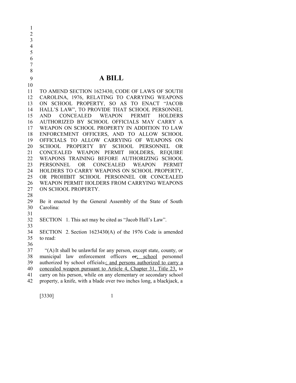 2017-2018 Bill 3330 Text of Previous Version (Dec. 15, 2016) - South Carolina Legislature Online