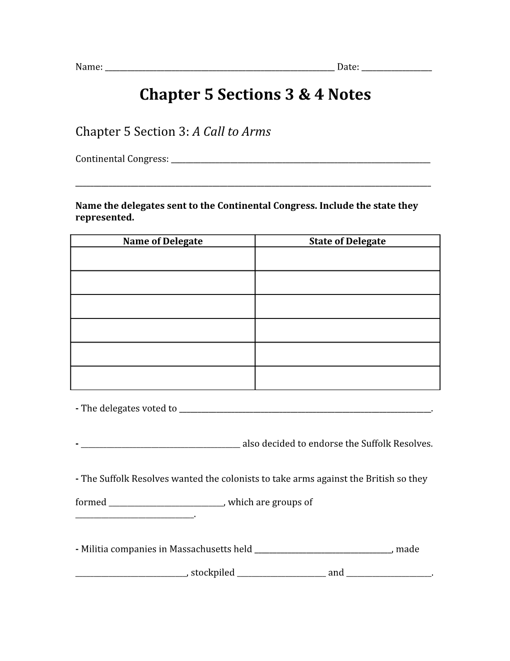 Chapter 5 Sections 3 & 4 Notes