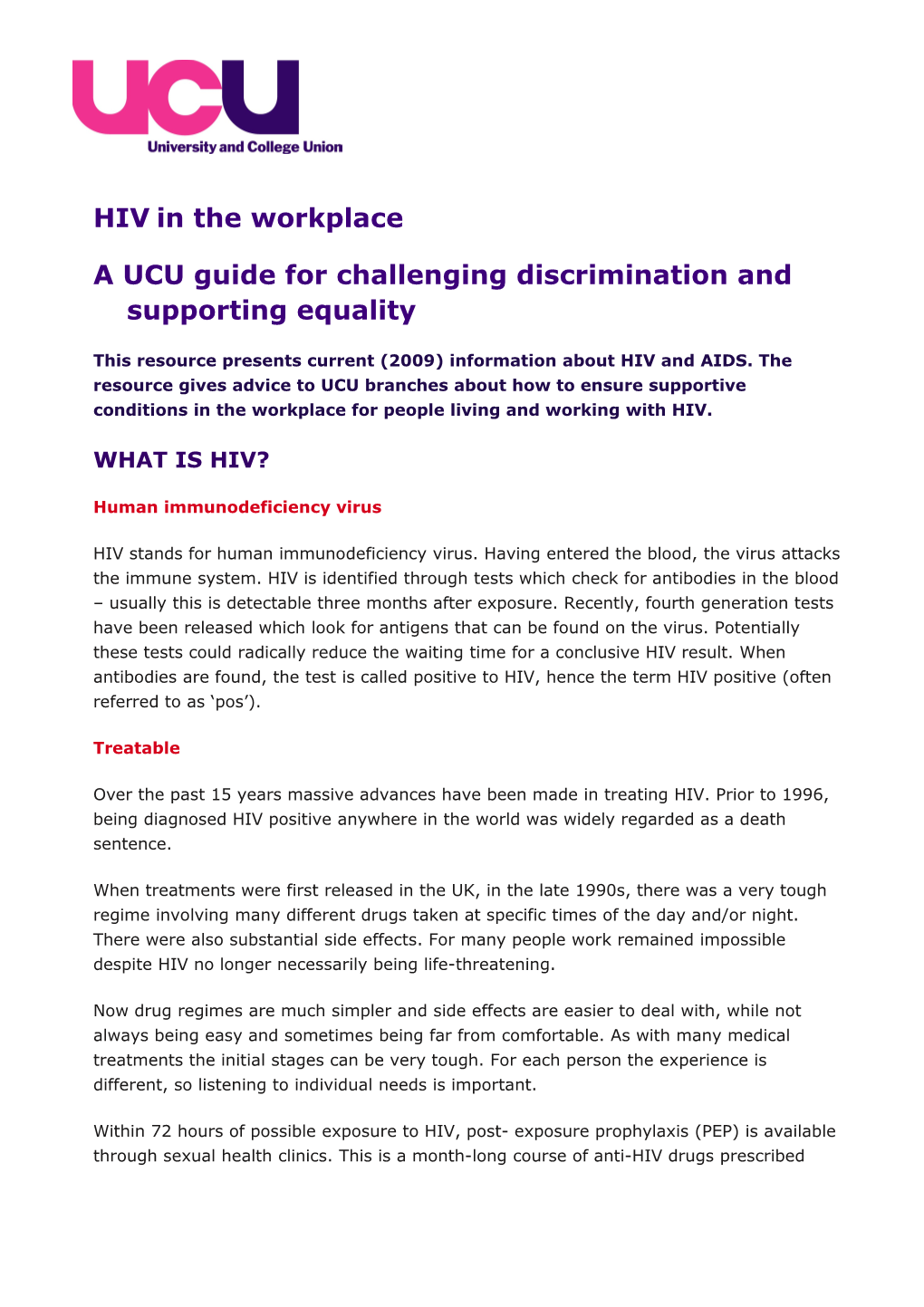 A UCU Guide for Challenging Discrimination and Supporting Equality