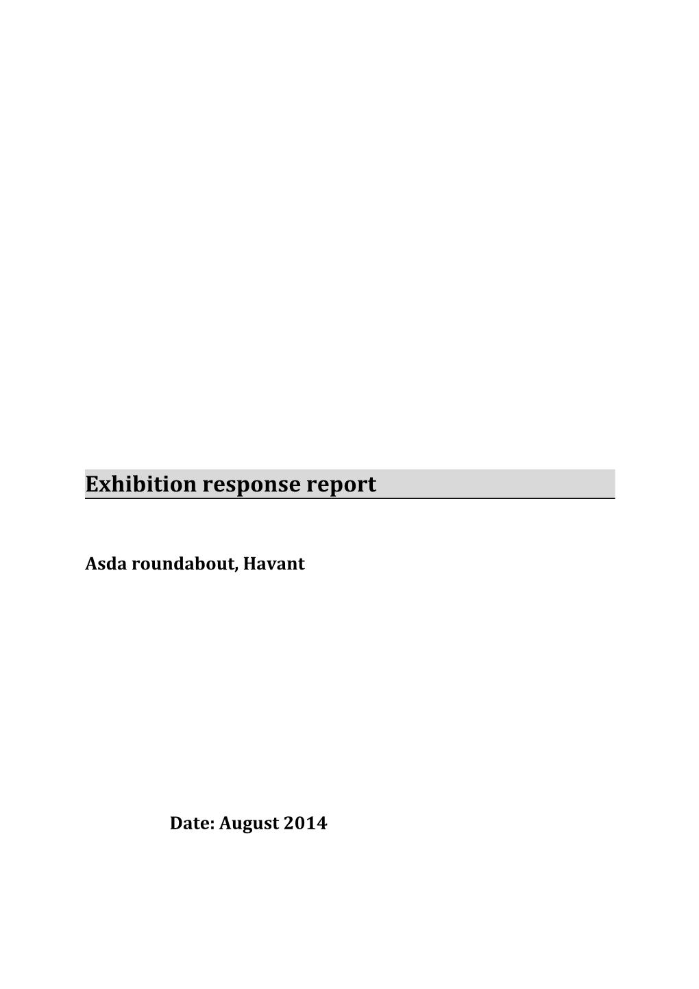 Exhibition Response Report